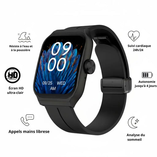 Montre Intelligente Premium OV90™ – Élégance, Santé & Performance au Poignet